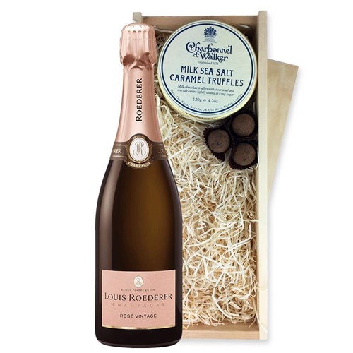 Louis Roederer Vintage Rose 2016 75cl And Milk Sea Salt Charbonnel Chocolates Box